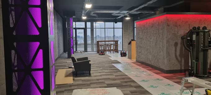 LED strip installed in a gym